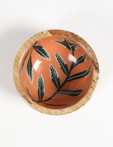 Petit saladier rustique en bois d'acacia émaillé, écologique, pour servir des salades de fruits, idéal pour la maison et les fêtes - Product Image 1