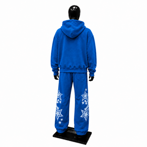 Conjunto de Sudadera con Capucha y Pantalones Deportivos con Estampado Blue Star, Ropa Deportiva, Sudadera con Capucha, Pantalones Deportivos a Juego, Dos Piezas, Corte Informal - Product Image 2