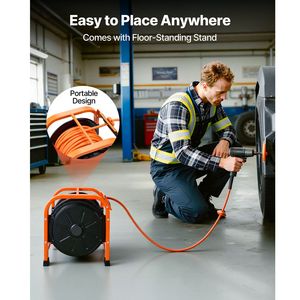 Avvolgitubo Aria Retrattile in PVC da 15 Metri, 3/8 Pollici x 30 Metri, Max 300 PSI, Avvolgimento Automatico, Cavo di Ingresso da 1,5 Metri - Product Image 5