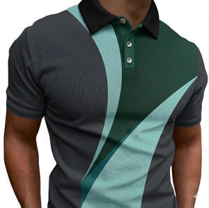 Chemises polo pour hommes décontractées de haute qualité 100% coton, imprimées sur le devant, coupe régulière, dernier design, respirantes - Product Image 1