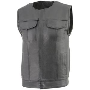 Chaleco de cuero vintage para hombre, chaleco de cuero de un solo botón, color sólido, ropa exterior de otoño, chaleco con cuello en V y bolsillo frontal. - Product Image 4