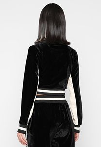 Ensemble de survêtement personnalisé pour femme en velours et velours côtelé, avec veste courte à fermeture éclair et poches, et pantalon de jogging - Product Image 2