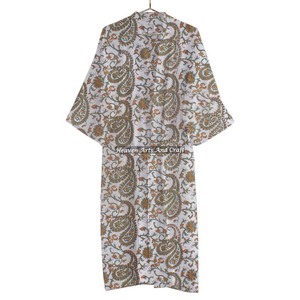 100% coton bloc imprimé Kimono femmes imprimé fleuri peignoir pour printemps été indien inspiré imprimé fleuri pour la plage de noël - Product Image 1