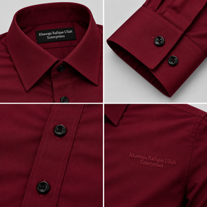 Camisa de vestir de manga larga para hombre con logo bordado, transpirable, de color liso, estilo casual elegante, con cuello vuelto, precio mayorista, precio económico. - Product Image 2
