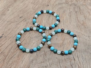 Pulsera de Piedras Naturales Curativas, Turquesa, Ojo de Tigre, 8mm, Cuentas Elásticas, Yoga, Meditación, Chakra, para Mujeres y Hombres - Product Image 6
