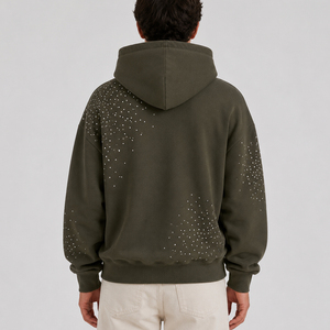 Sudaderas con Pedrería para Hombre, Diseño de Moda, Venta al por Mayor, Sudaderas con Pedrería para Hombre con Logotipo Personalizado - Product Image 2