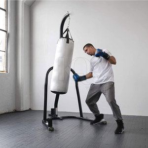 Sac de frappe autoportant en cuir de haute qualité 2026 avec base stable pour l'entraînement de boxe, MMA, fitness et exercices cardio - Product Image 5