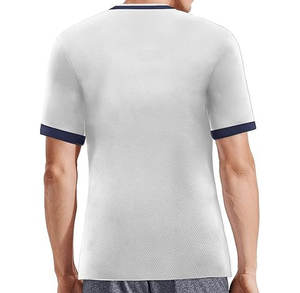 Maillot de football blanc pour homme, nouvelle conception OEM ODM, impression personnalisée, tissu 100 % polyester, col en V, pour jeunes. - Product Image 4