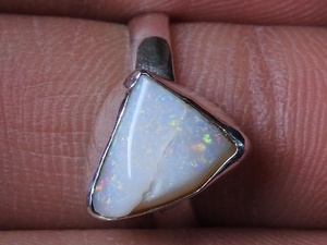 Anillo de Ópalo Plateado Natural Australiano Pulido, Clásico, para Regalo de Boda o Fiesta, para Ella, Joyería de Moda, Nueva Llegada - Product Image 4