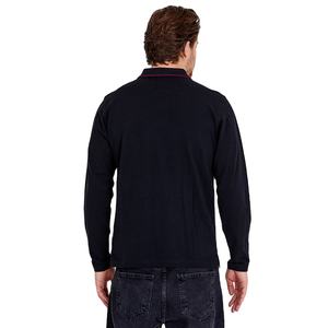 Camiseta Polo para Hombre, Mezcla de Algodón, Corte Elegante, Manga Larga, Etiqueta Privada, Logotipo Personalizado, Fabricante OEM - Product Image 4