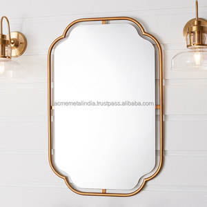 Miroir mural carré classique plaqué or abordable pour salle de bain, design élégant en métal pour restaurant - Product Image 5