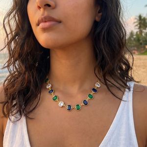 Collar de Cristal Multicolor Antideslustre de Moda para Mujeres y Niñas, Joyería Elegante (WN002Mul) - Product Image 6