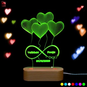 Good Quality Personalized 3D Illusion <b>LED</b> Lamp <b>with</b> Multi Color Lighting Infinity Love Design <b>Light</b> for Bedroom and Home - Product Image 1
