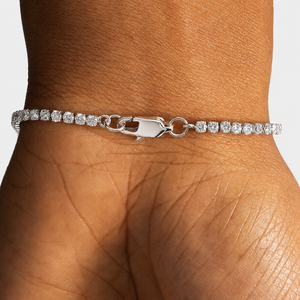 Bracelet tennis en moissanite ronde taille 2 mm, couleur D, en argent sterling 925, pour femmes - Product Image 3