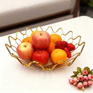 Modern 2 Tier Black Metal Fruit <b>Basket</b> A-Frame Design With Wooden Handle Stackable Kitchen Countertop Pantry Organizer - Product Image 6