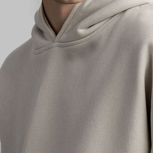 Sweat-shirt à capuche unisexe surdimensionné en tissu épais, style streetwear, couleur unie, pour impression personnalisée en gros - Product Image 3
