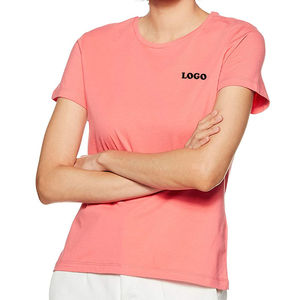 Camiseta de Mujer, Color Sólido, Casual, Manga Corta, 100% Algodón, Talla Grande, Nueva Moda - Product Image 1