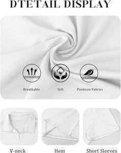 Polo à manches courtes pour femme, couleur unie, respirant, tricoté, décontracté - Product Image 5