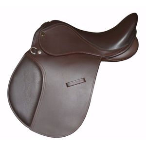 Silla de montar de cuero para salto ecuestre para niños (10”–15”) con armazón de fibra flexible y paneles de lana flocada - Product Image 3
