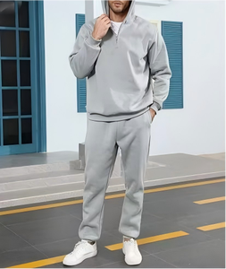 ชุดวอร์มผู้ชาย สไตล์ใหม่ ผ้าฝ้ายแท้ เทคฟลีซ กางเกงจ็อกเกอร์สีพื้น กางเกงสเวตแพนท์ผู้ชาย โลโก้สั่งทำได้ ใส่สบายๆ ทุกวัน ทรงหลวม - Product Image 5