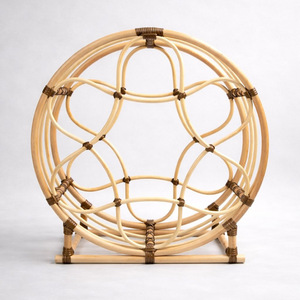 Porte-bouteilles en rotin moderne, best-seller, étagère à vin en canne naturelle, support de rangement pour spiritueux sur table - Product Image 4