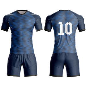 Fournisseur en gros – Ensemble maillot de football géométrique personnalisé pour homme, col en V, manches courtes, en polyester anti-humidité - Product Image 3