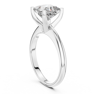 Bague de fiançailles minimaliste en or blanc 18 carats avec diamant de laboratoire taille princesse 2 carats, certifiée IGI, idéale pour la Saint-Valentin, les fêtes et les mariages - Product Image 2