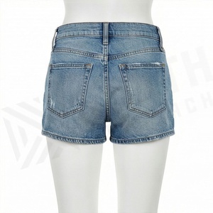Shorts de Mezclilla Premium para Mujer, Color Personalizado, Lavado, Corte Ajustado, Cintura Alta, Estilo Vintage, Sexy, Casual, Jeans a la Moda para el Verano - Product Image 2