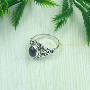 Natural Purple Amethyst 925 Sterling <b>Silver</b> <b>Ring</b> Handmade Vintage Boho <b>Statement</b> Gemstone <b>Ring</b> for Women Wholesale Jewelry - Product Image 3