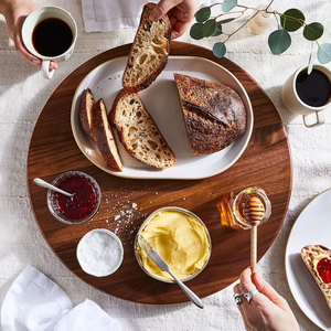 Organizador giratorio de madera personalizado de dos niveles, bandeja Lazy Susan, estante para especias, regalo de boda, Lazy Susan de Blossom Craft India - Product Image 6