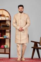 Costume traditionnel Jodhpuri pour homme, noir, avec perles de verre et broderies en soie Dhaga, tenue de soirée formelle ethnique pour mariage.