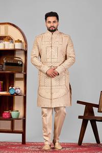 Costume traditionnel Jodhpuri pour homme, noir, avec perles de verre et broderies en soie Dhaga, tenue de soirée formelle ethnique pour mariage. - Product Image 2