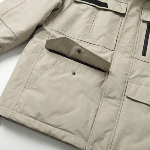 Parka Ártica con Capucha Beige |   Chaqueta de Campo Impermeable y Aislada con Múltiples Bolsillos con Solapa |   Fabricante OEM de Equipos de Supervivencia y Rescate - Product Image 4