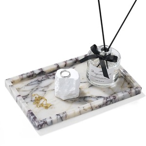 Plateau de vanité en marbre Calacatta naturel de luxe avec veines violettes pour comptoir de salle de bain et commode - Product Image 1