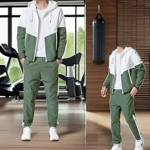 ชุดวอร์มใส่ได้ทั้งชายและหญิงสำหรับผู้ชายกางเกงกันลมมีฮู้ดย้อนยุคกางเกงวอร์มกางเกงคาร์โก้ชุดวอร์มเล่นกีฬาแบบ2ชิ้นสำหรับทุกโอกาส - Product Image 1