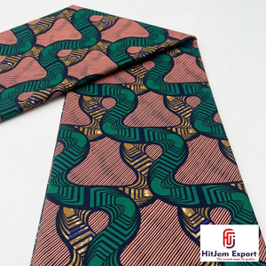 Tela de algodón estampada con cera personalizada de Libia con opciones de logotipo y marca personalizados para fabricantes de prendas de vestir por Hitjem Export - Product Image 4