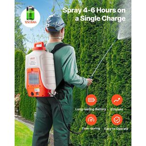 Pulvérisateur électrique à dos de 4 gallons, 8 buses, 2 tiges télescopiques, pression réglable de 90 PSI, autonomie de 4 à 6 heures, pulvérisateurs agricoles - Product Image 3