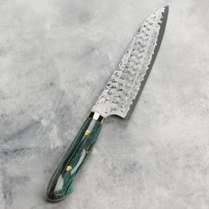 Customizable Straight Edge Damascus Steel Blade <b>Kitchen</b> <b>Knife</b> with Color Resin Handle High Quality OEM DIY Gift for Parents - Product Image 6