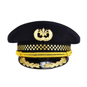 หมวกเจ้าหน้าที่ OEM สหรัฐอเมริกา ปักลายอินซิกเนียรูปนกอินทรีที่ปีกหมวกด้วยมือ ปักลายใบไม้ทองคำบริเวณปีกหมวก สายรัดบริเวณปีกหมวก สีขาว สำหรับใช้งานกลางแจ้งทุกวัน - Product Image 1