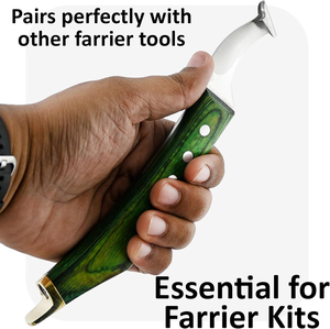 Super Sharp Hoof Knife with Brass End Precision-<b>Sharpened</b> Stainless Steel Blade & Wooden Handle Pro Farrier Hoof Trimming <b>Tool</b> - Product Image 5