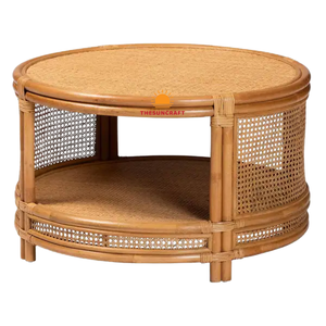 Table basse de jardin en rotin extensible, faite à la main au Vietnam, design durable et nouveau, meubles vintage tissés à la main pour le salon - Product Image 3