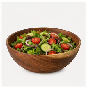 Eco-Friendly Acacia Wood Salad <b>Bowl</b> <b>Large</b> Natural Grain Serving <b>Bowl</b> for Fruits and Snacks Wooden Kitchenware for Home - Product Image 6