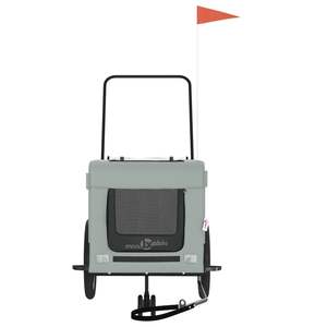 Gris y negro Oxford tela Pet Bike Trailer Iron Carriers para mascotas - Product Image 5