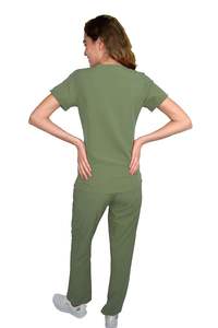 Stretch Fabric Hospital Medical <b>Scrubs</b> Set Unisex <b>Jogger</b> Pants Top Needle Detection Seamless Fusing OEM Service Custom Logo - Product Image 4