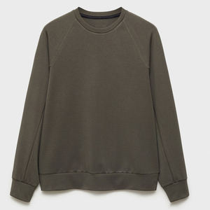 เสื้อสเวตเชิ้ตแบบสวมคอซิป ¼ ซิป สีเบจ ยูนิเซ็กซ์ แขนยาว สีพื้น ผ้าถักโพลีเอสเตอร์ สวมใส่สบาย ระบายอากาศได้ดี ปิดด้วยซิป - Product Image 3
