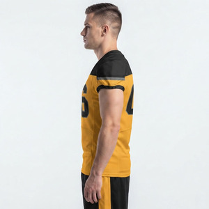 Camiseta de fútbol americano de malla para hombre, 100% poliéster, camisetas de fútbol americano con cuello en V para hombre - Product Image 3