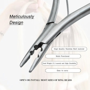 Pince à extensions de cheveux en acier inoxydable de qualité supérieure, outil multifonctionnel pour une application d'extensions de cheveux sans effort et précise - Product Image 2