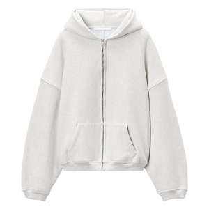 Sweats à capuche zippés personnalisés pour hommes – Sweat à capuche épais et oversize avec fermeture éclair, coupe décontractée unisexe - Product Image 6