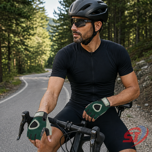 Gants de cyclisme personnalisés demi-doigts respirants avec rembourrage en gel absorbant les chocs et paume antidérapante, marque privée OEM - Product Image 5
