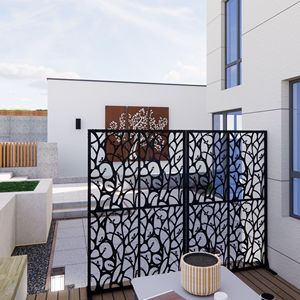 Divisorio Decorativo in Metallo Autoportante 1,15m x 1,83m per Interni/Esterni, per Patio, Balcone e Ambienti Interni - Product Image 2